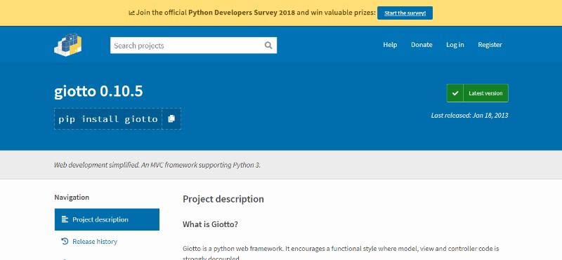giotto_pypi The best Python frameworks you can use in web development