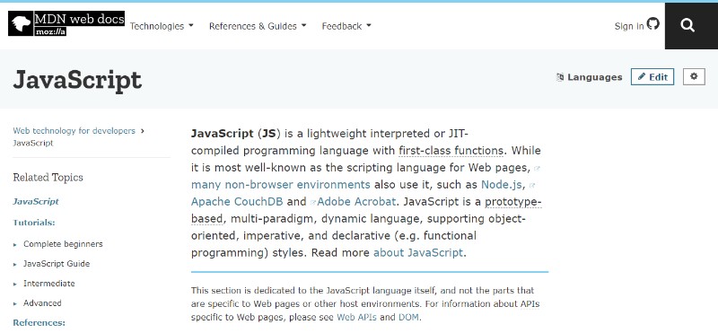 javascript_mdn-2 9 Web Technologies Every Web Developer Must Know