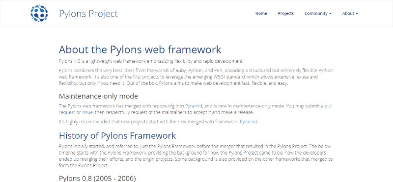 pylons_framework_deprecated_pylons_project The best Python frameworks you can use in web development