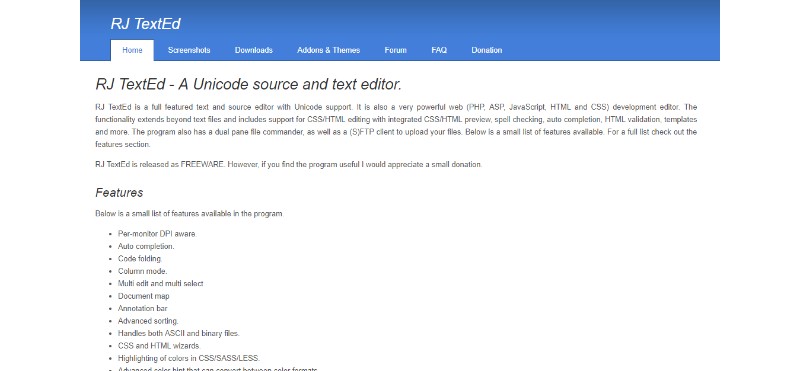 rj_texted_-_the_unicode_source_and_text_editor 14 Best Web Development IDE in 2021 [CSS, HTML, JavaScript]