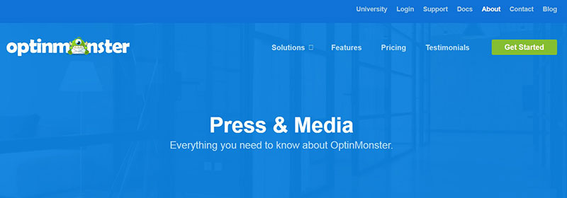 optinmonster Impressive startup press kit examples to use as inspiration