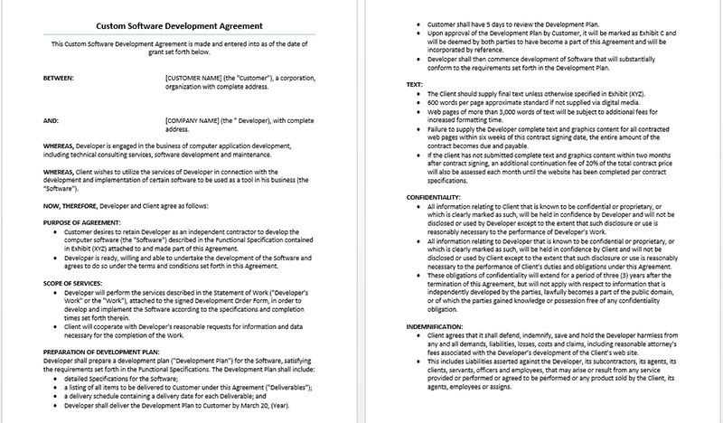 cont8 Get a good software development contract template from here