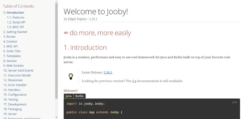 Jooby A Fresh Take on Java: The 17 Most Promising Spring Alternatives