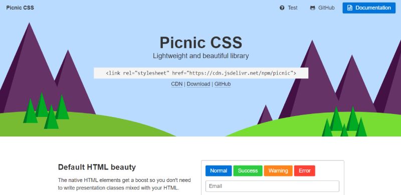 Picnic-CSS The 17 Top Bootstrap Alternatives for Web Designers