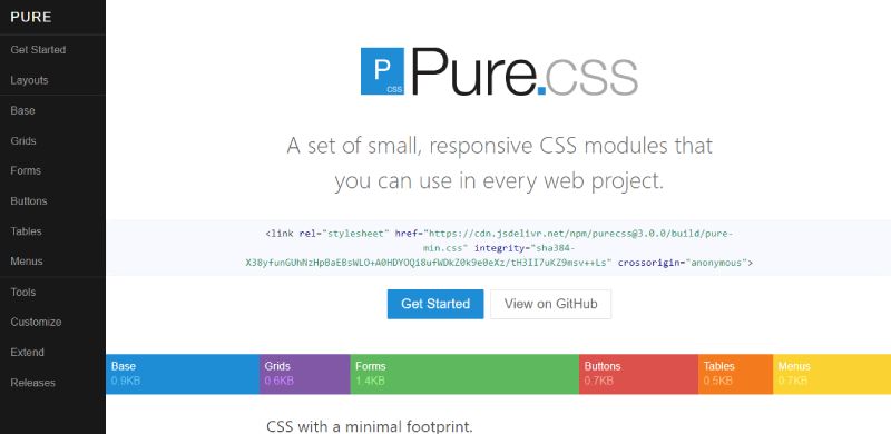 Pure-CSS The 17 Top Bootstrap Alternatives for Web Designers