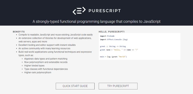 PureScript-1 16 TypeScript Alternatives Worth Considering