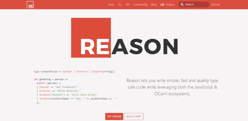 ReasonML-2 19 JavaScript Alternatives That are Taking Over the Dev Scene
