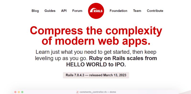 Ruby-on-Rails The 20 Best Laravel Alternatives for Web Development