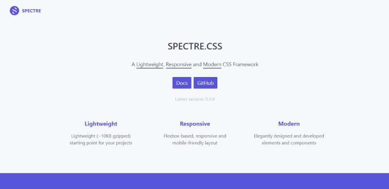 Spectre.css Top CSS Frameworks for Modern Web Development