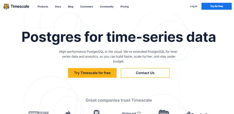 TimescaleDB The 17 Top Hadoop Alternatives for Data Engineers