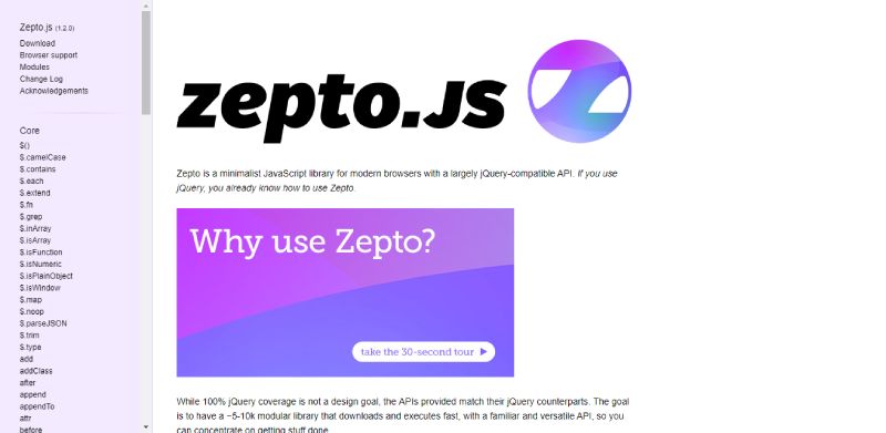 zepto.js_ The Top jQuery Alternatives for Development Teams