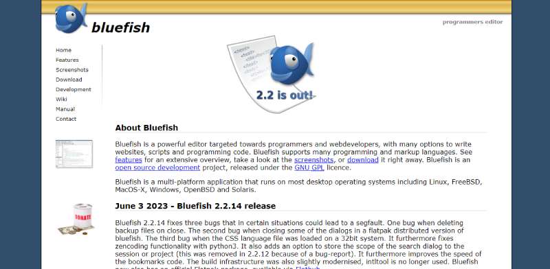Bluefish-1 Finding the Best IDE for Python Development