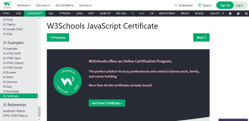 JavaScript-Developer-Certificate-by-W3Schools JavaScript Certification: Boost Your Resume With These Options
