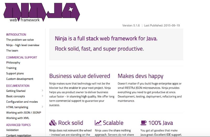 Ninja Popular Java Frameworks for Efficient Development