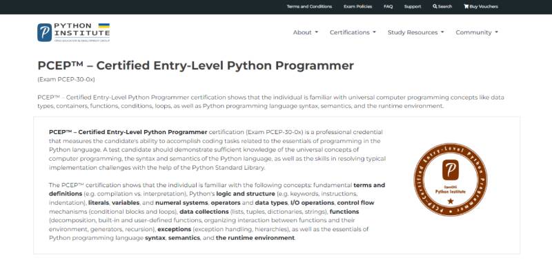 PCEP Python Certification Examples For A Better Resume