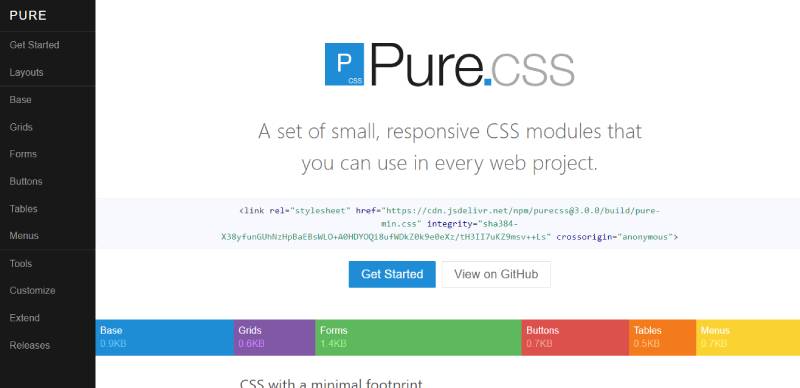 Pure.css Top CSS Frameworks for Modern Web Development
