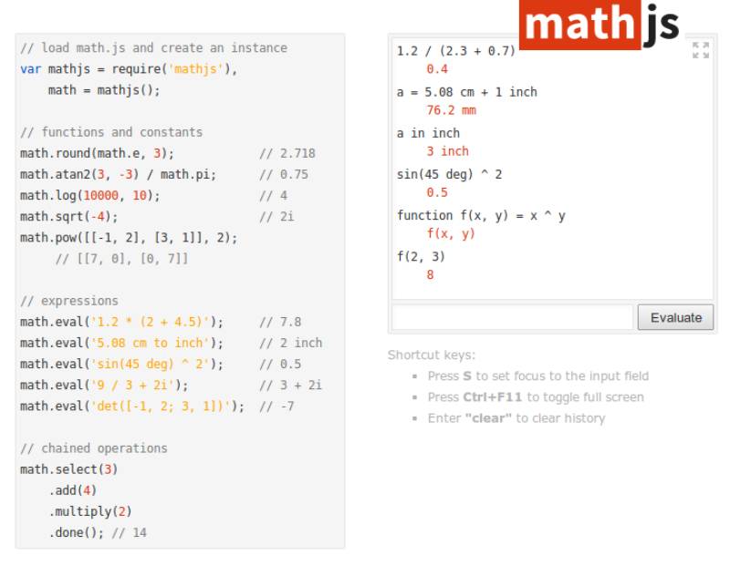 mathjs The Best JavaScript Libraries for Front-End Development