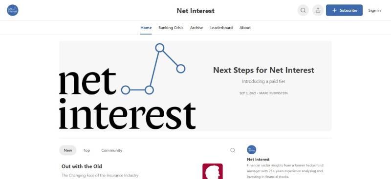 Net-Interest-by-Marc-Rubinstein Stay Updated: Must-Read Fintech Newsletters
