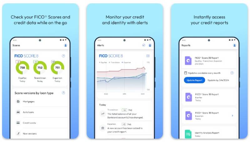 myFICO Credit Management: Financial Health Apps Like Experian