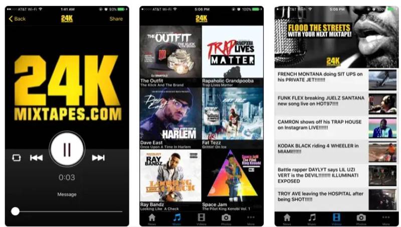 24K-Mixtapes Exclusive Hip-Hop Mixes: Music Apps Like Datpiff