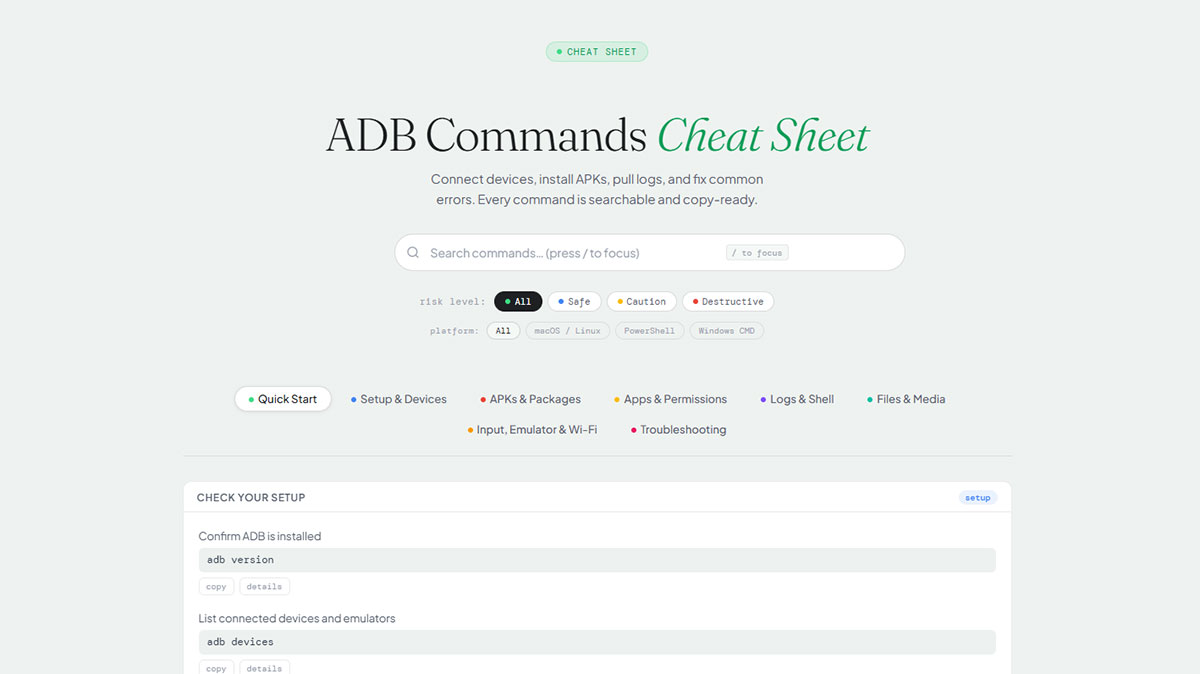 ADB Commands Cheat Sheet preview