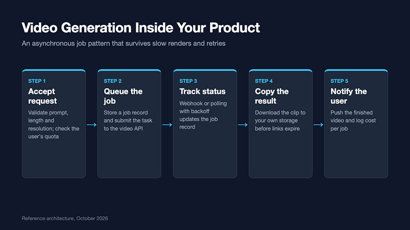 A reference flow for video generation inside a product.