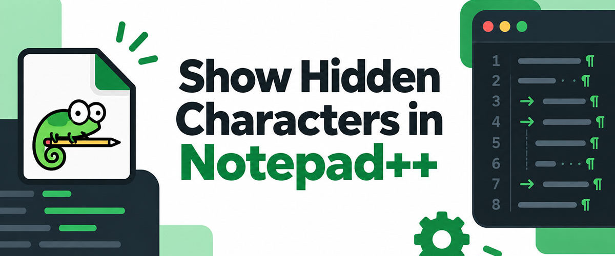 Show Hidden Characters, Spaces, and Line Endings in Notepad++