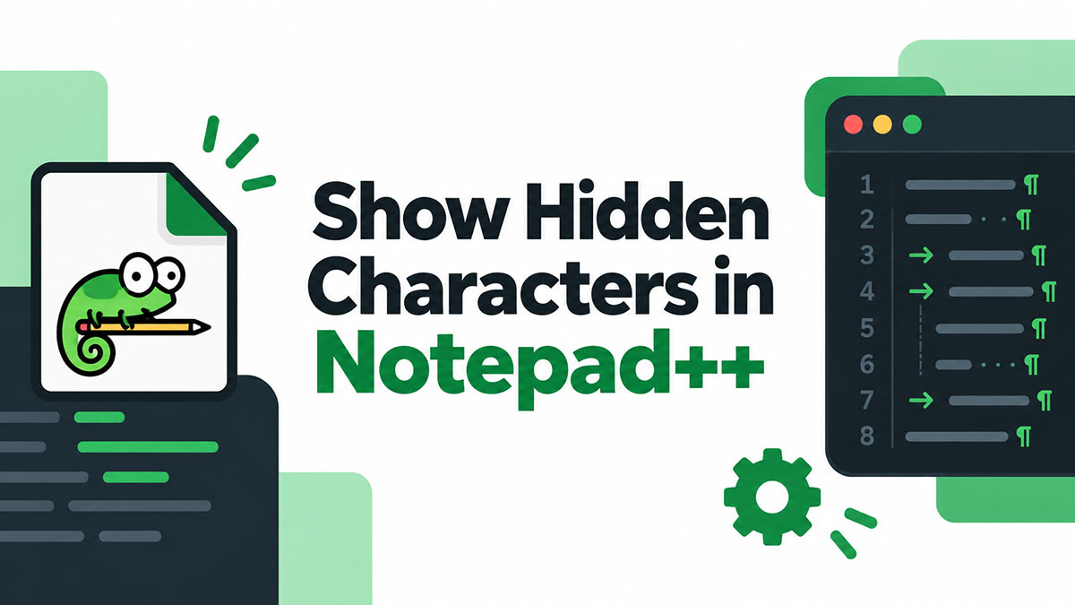 Show Hidden Characters, Spaces, and Line Endings in Notepad++